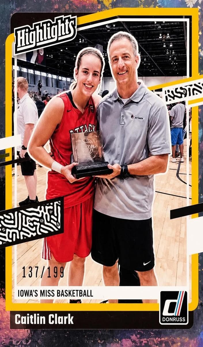 Caitlin Clark 2024 panini Caitlin Clark Collection Highlights Basketball Floating Hearts