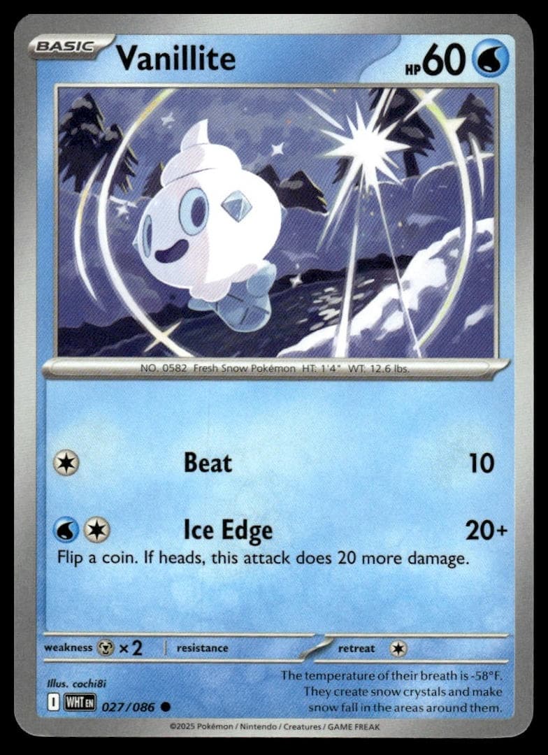 Vanillite trading card