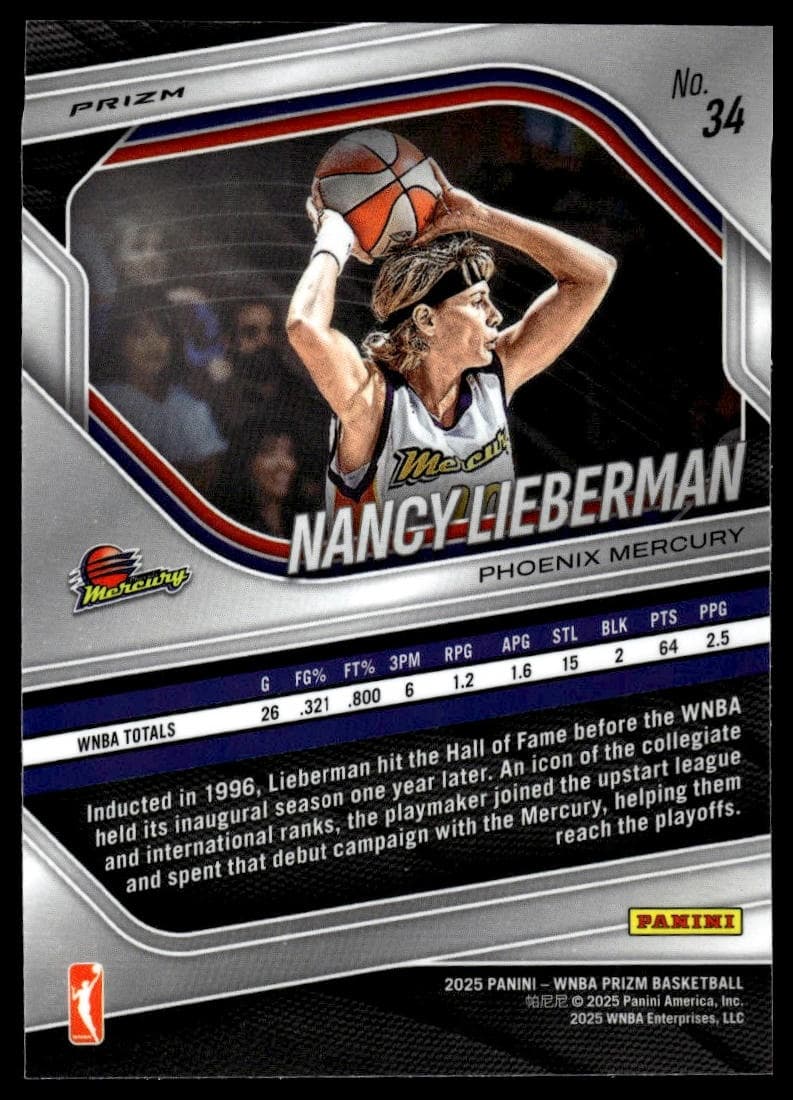 Nancy Lieberman trading card