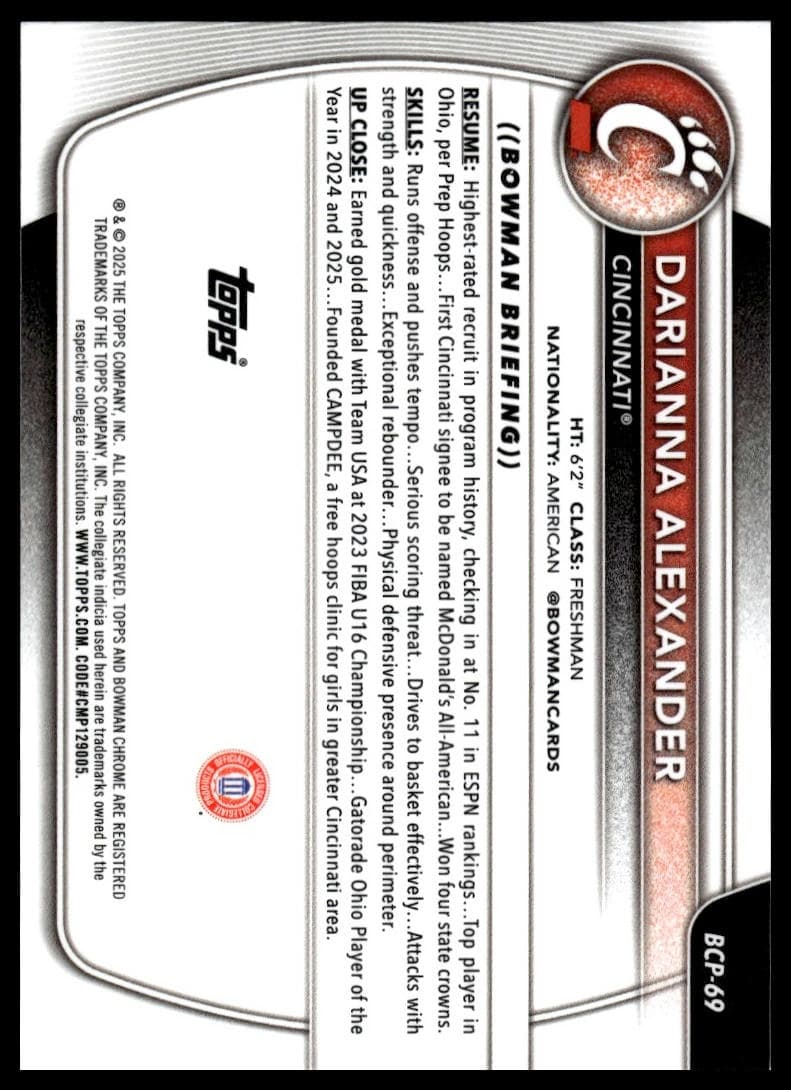 Thomas White 2025 bowman Bowman Chrome Prospects (1st)