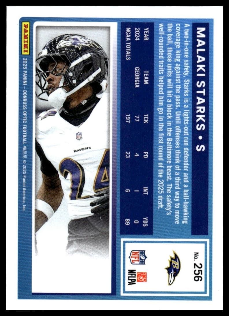 Malaki Starks trading card