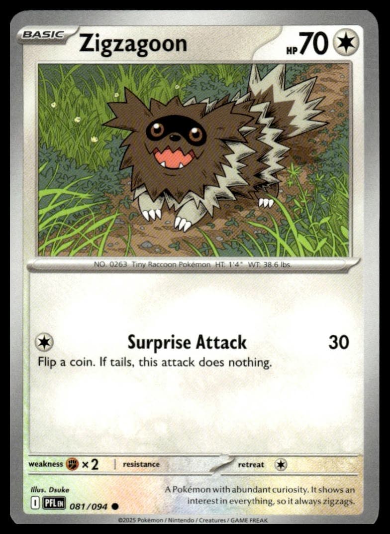 Zigzagoon trading card