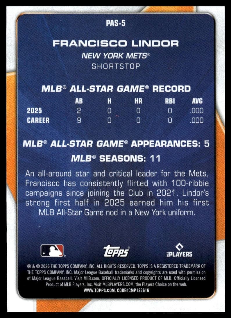 Francisco Lindor #PAS-5