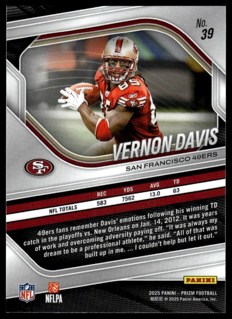 Vernon Davis trading card