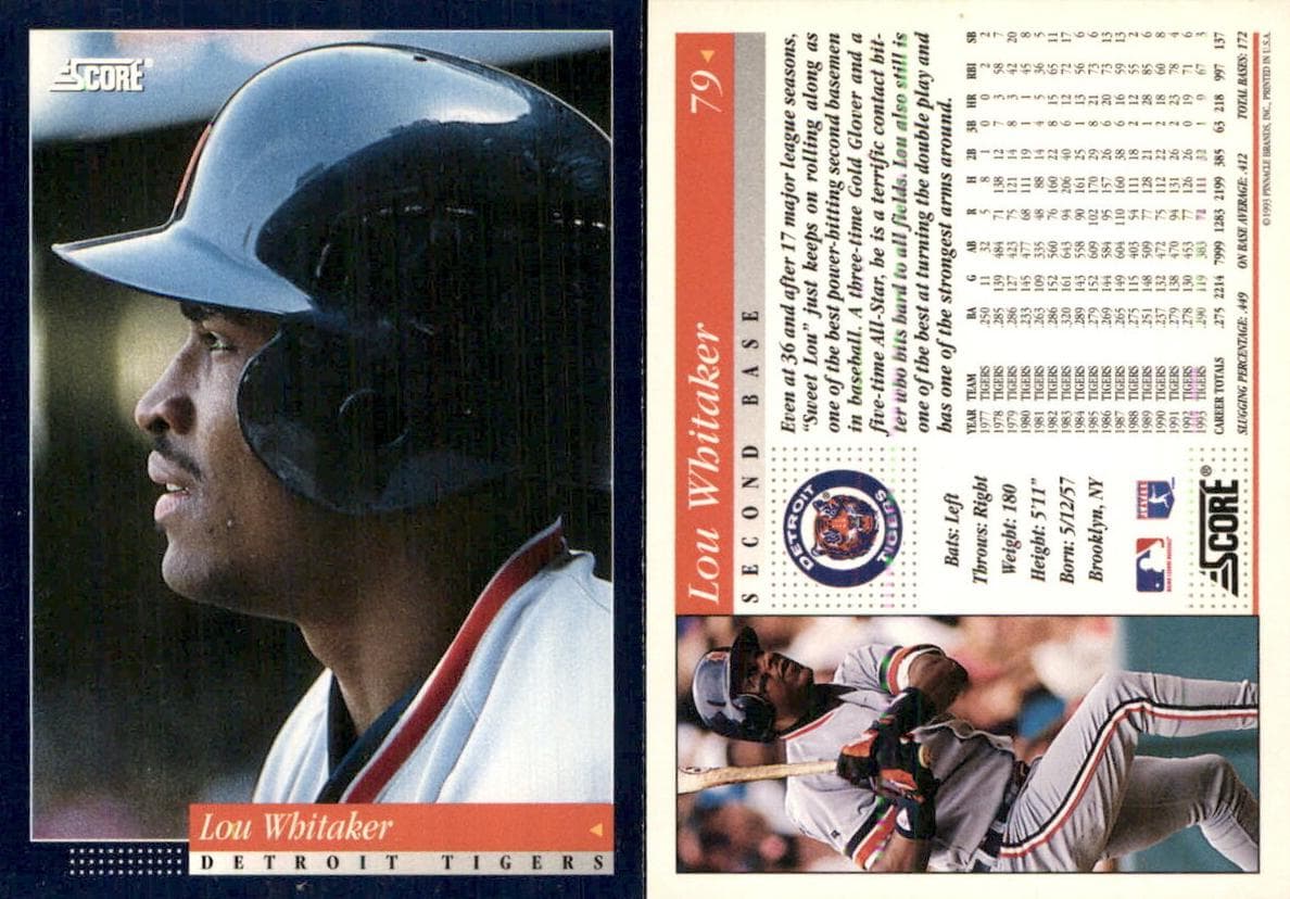 Lou Whitaker 1994 panini Score