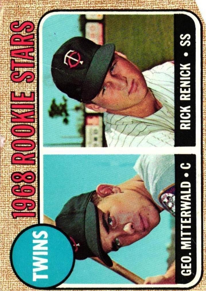 Twins 1968 Rookie Stars (George Mitterwald / Rick Renick) 1968 topps Topps