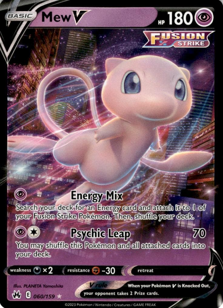 Mew V trading card