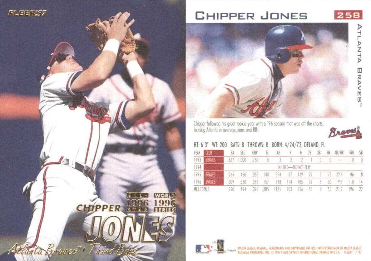 Chipper Jones 1997 fleer Fleer