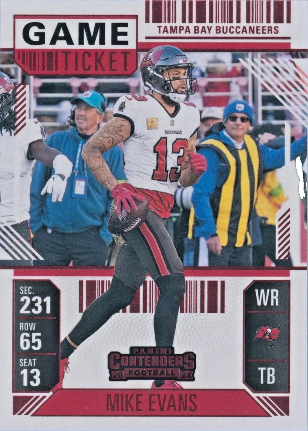 FOOTBALL GAME TICKET RED MIKE 2024 Panini Contenders 2024 Panini Contenders red