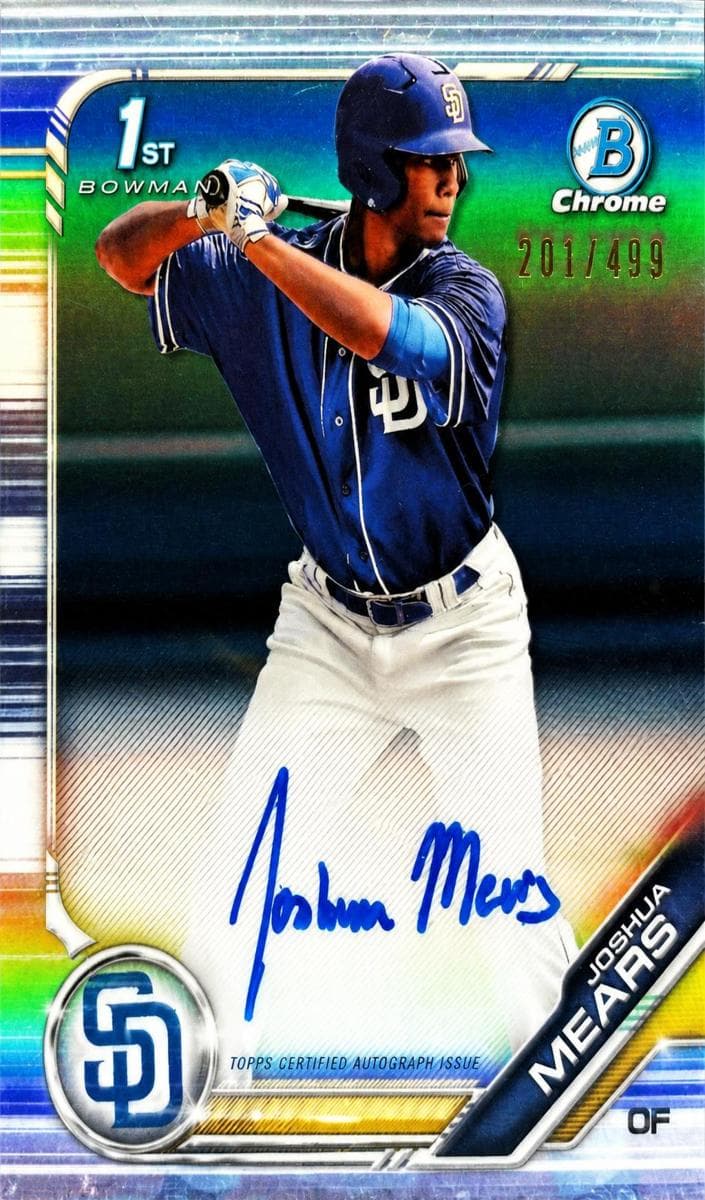 Joshua Mears 2019 bowman Bowman Draft