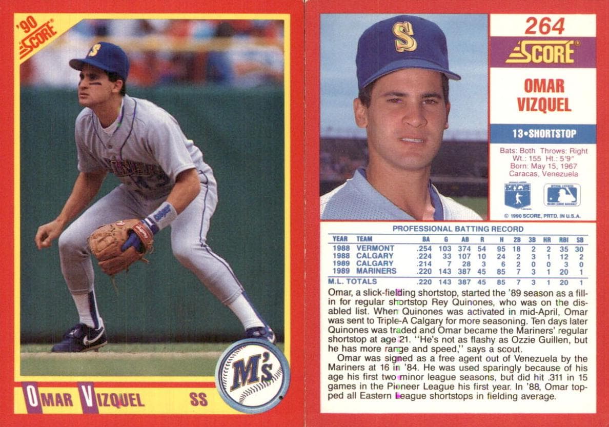 Omar Vizquel 1990 panini Score