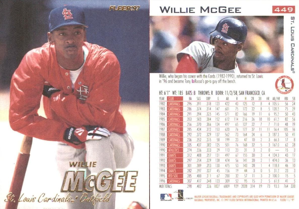 Willie McGee 1997 fleer Fleer