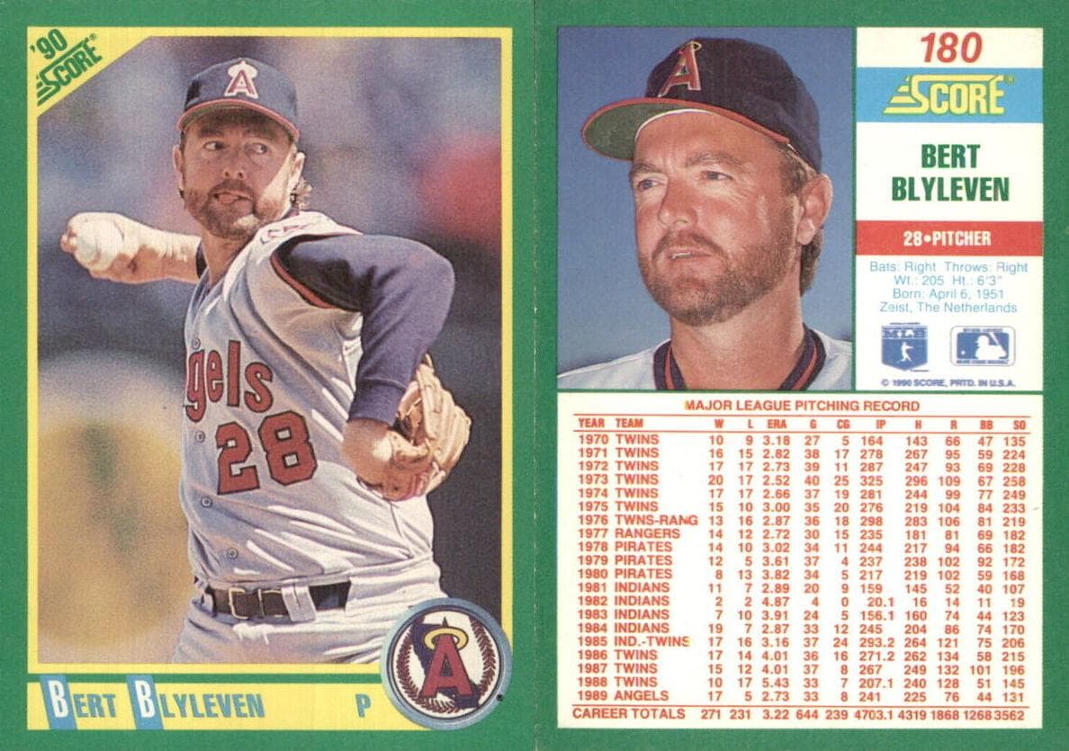 Bert Blyleven 1990 panini Score