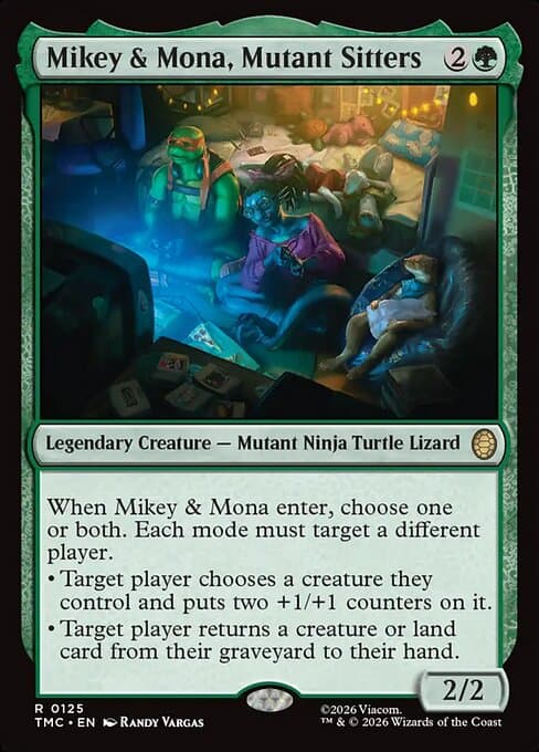 Mikey & Mona, Mutant Sitters 2026 Magic: The Gathering Teenage Mutant Ninja Turtles Commander