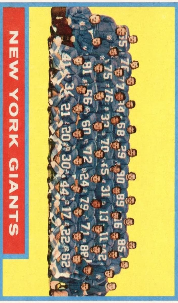 New York Giants 1962 topps