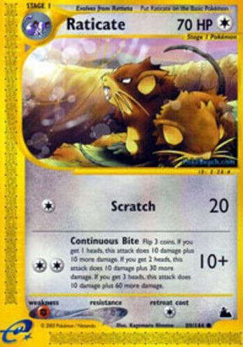 Raticate trading card