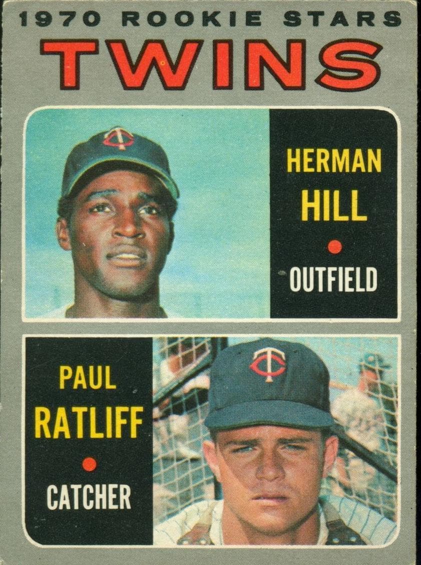 Twins 1970 Rookie Stars (Herman Hill / Paul Ratliff) 1970 topps Topps