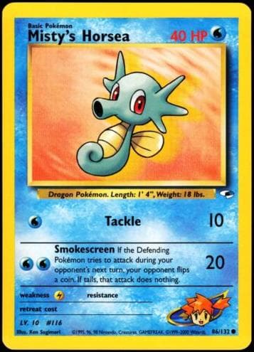 Misty's Horsea trading card