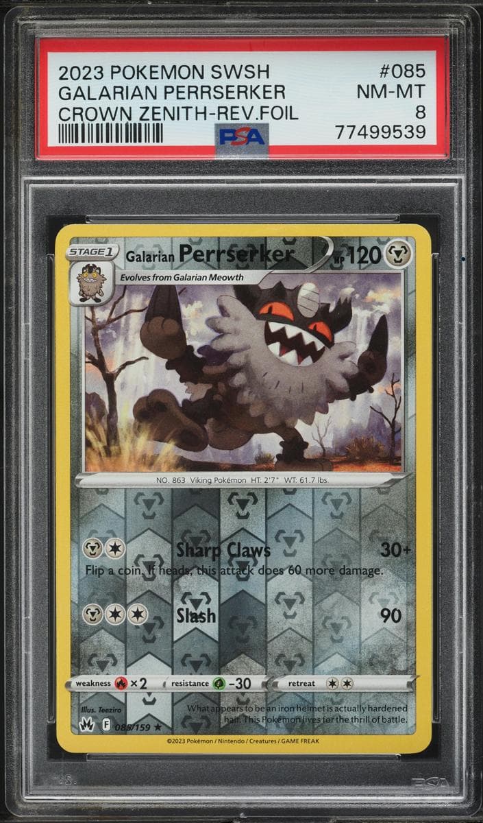 Galarian Perrserker trading card