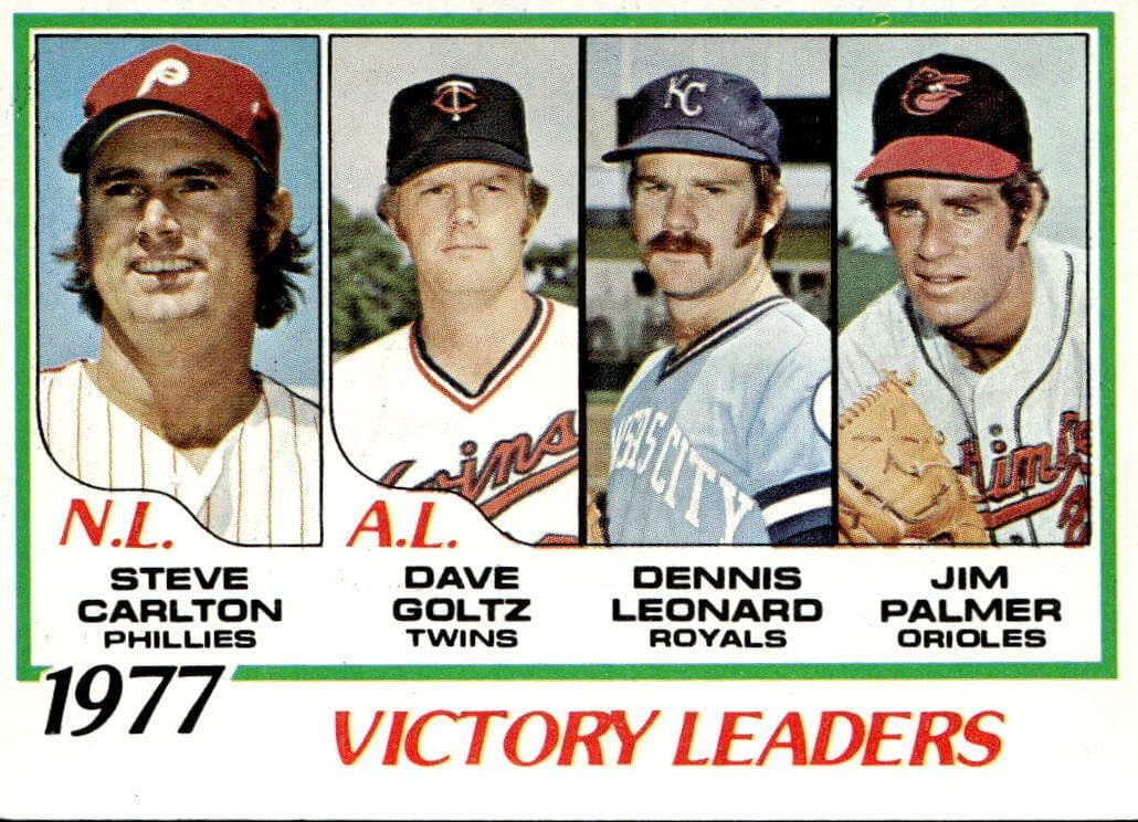 1977 Victory Leaders (Steve Carlton / Dave Goltz / Dennis Leonard / Jim Palmer) 1978 topps Topps