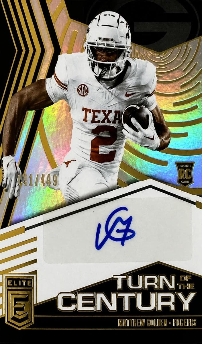 Matthew Golden 2025 panini Elite Turn Of The Century Autographs