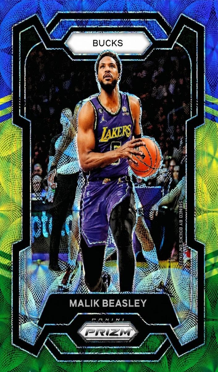 Malik Beasley 2023 panini Prizm Basketball Choice Blue Yellow And Green
