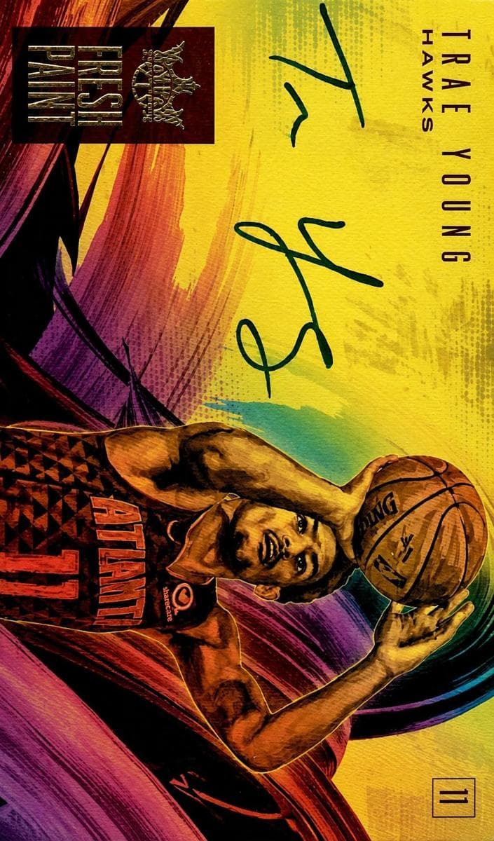 Trae Young 2018 panini Court Kings Fresh Paint Autographs