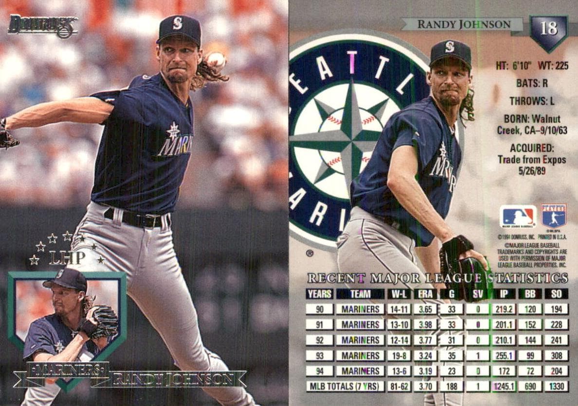 Randy Johnson 1995 panini Donruss