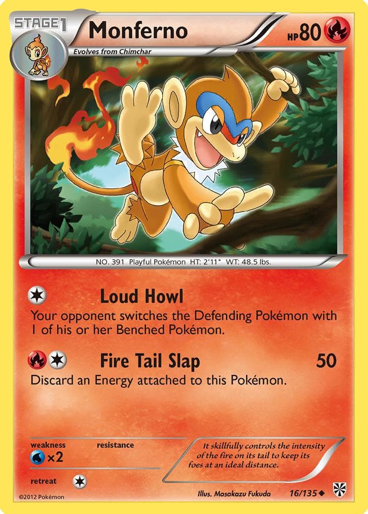 Monferno trading card