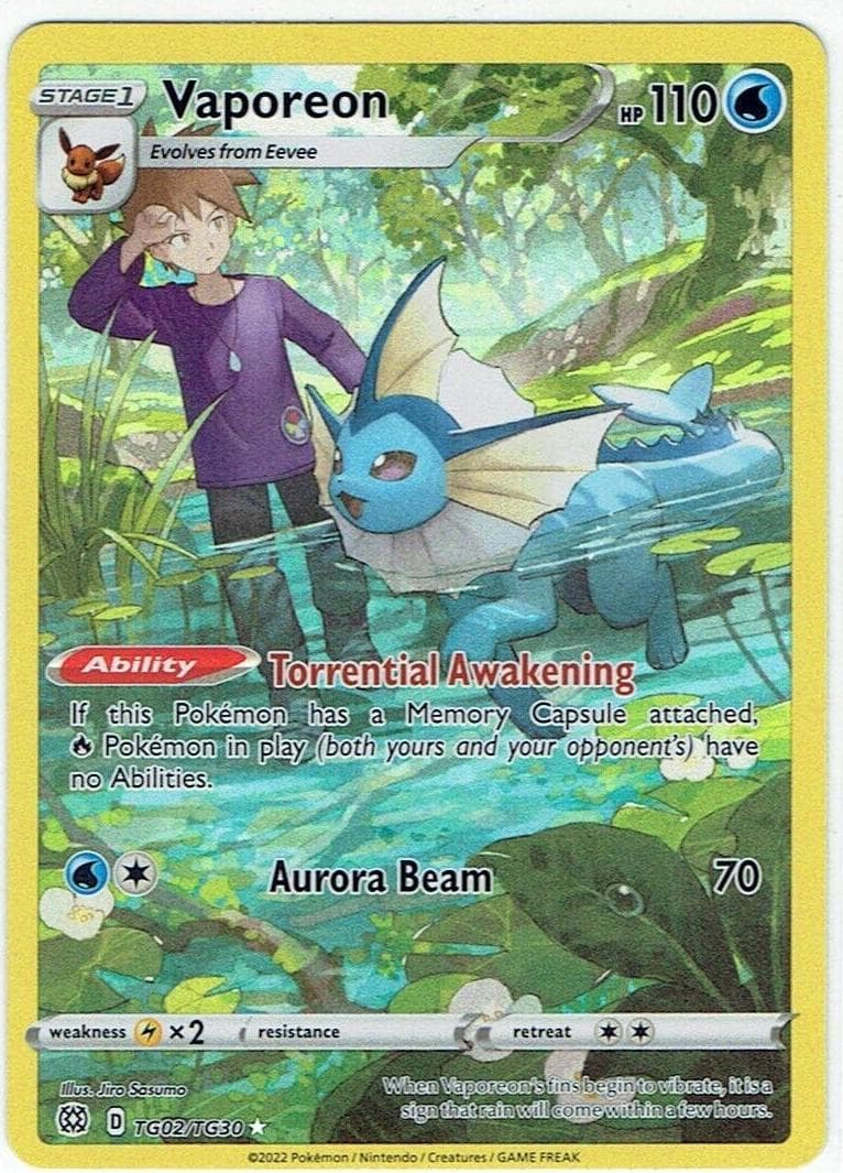 Vaporeon trading card