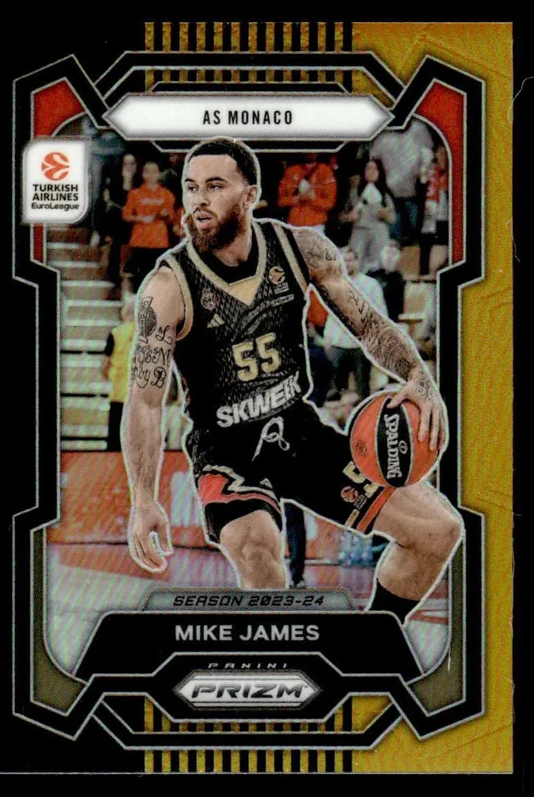 Mike James 2023 panini Prizm Turkish Airlines Euroleague Basketball Black Gold