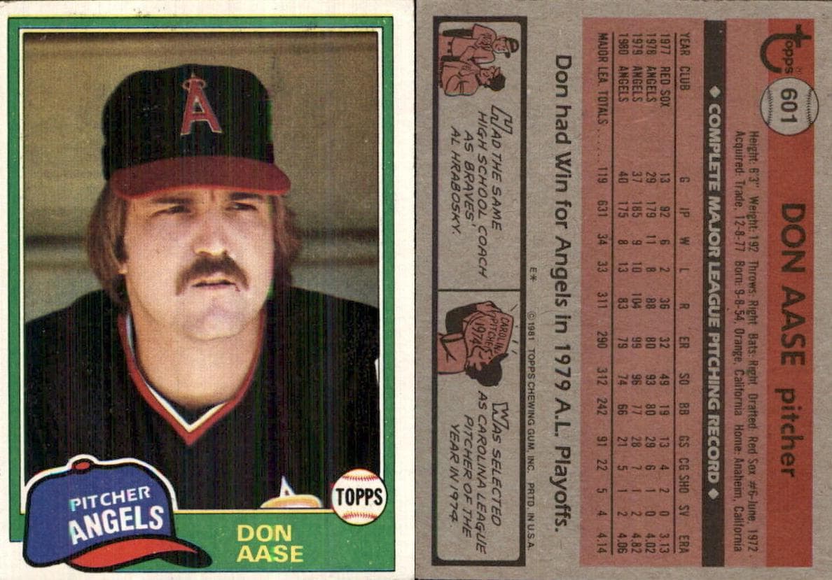 Don Aase 1981 topps Topps