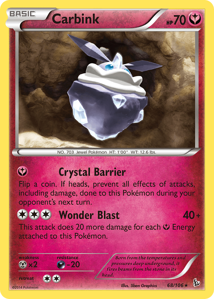 Carbink 2014 Pokemon Flashfire Reverse Holo