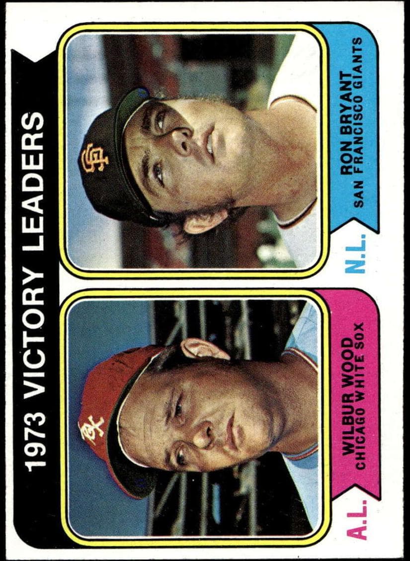 1973 Victory Leaders (Wilbur Wood / Ron Bryant) 1974 topps Topps