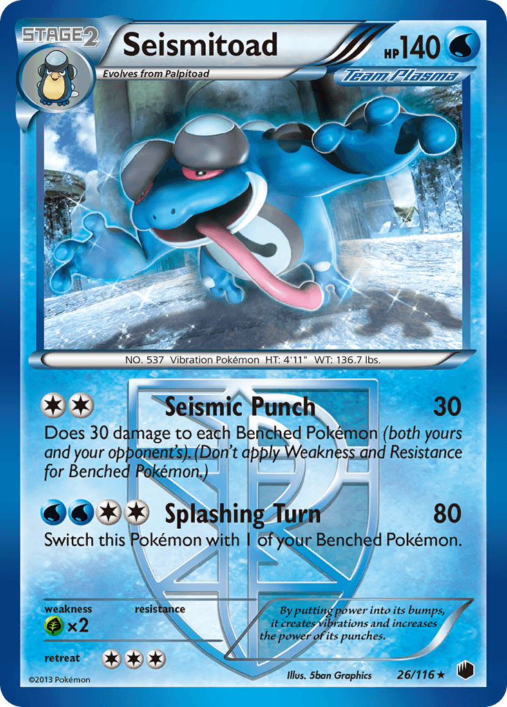 Seismitoad 2013 Pokemon Plasma Freeze