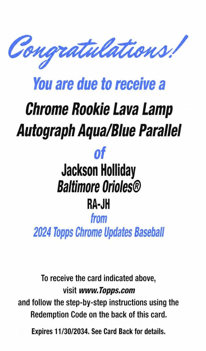 Jackson Holliday trading card