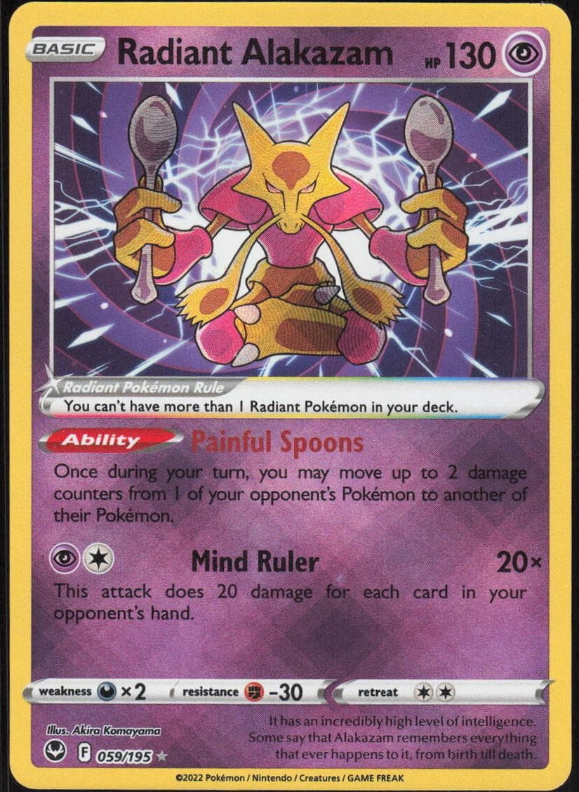 Radiant Alakazam trading card