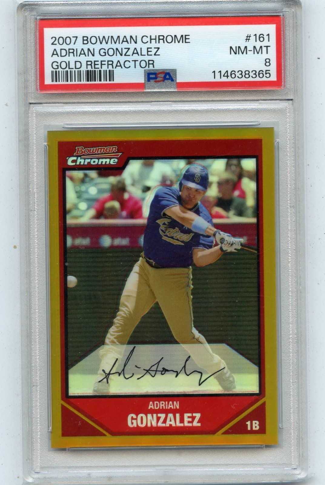 ADRIAN GONZALEZ "GOLD " /50, P 2007 Bowman Chrome 2007 Bowman Chrome