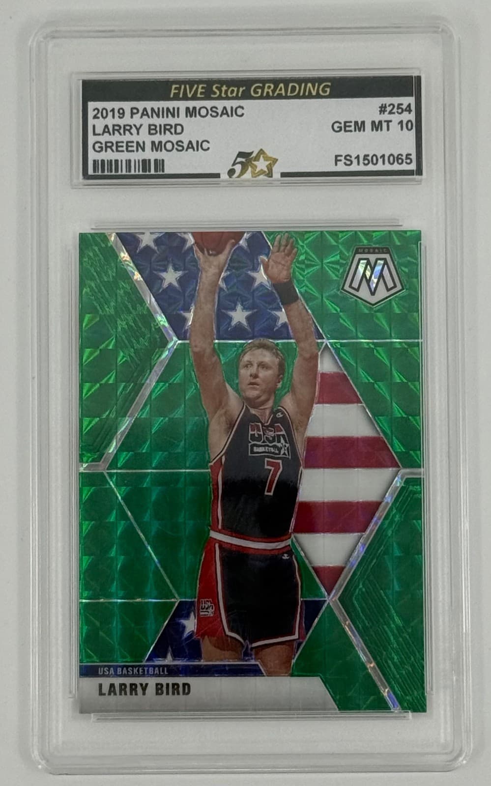 LARRY BIRD USA BASKETBALL GREE 2019 Panini Mosaic