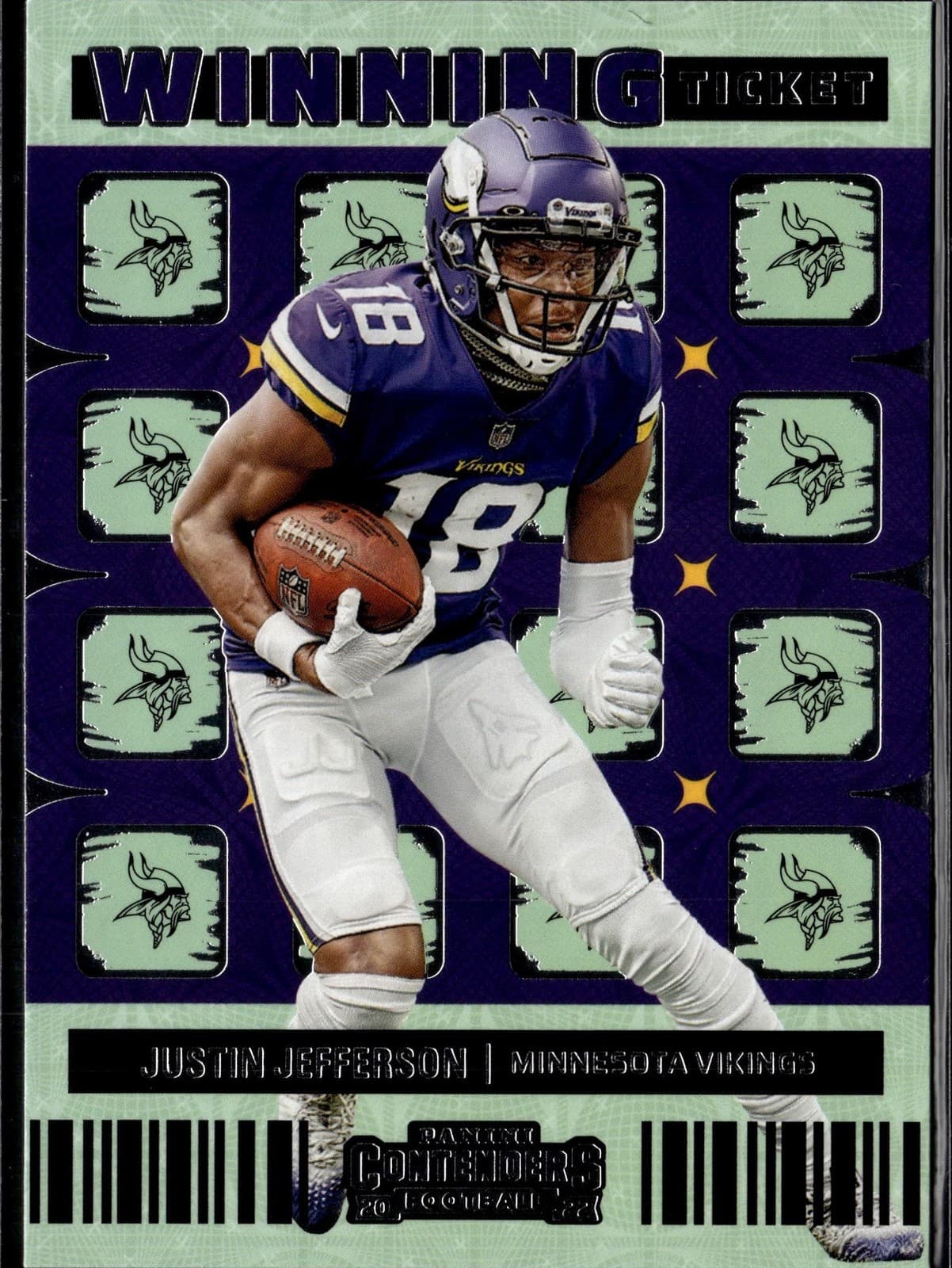 Justin Jefferson Winning 2022 Panini Contenders 2022 Panini Contenders