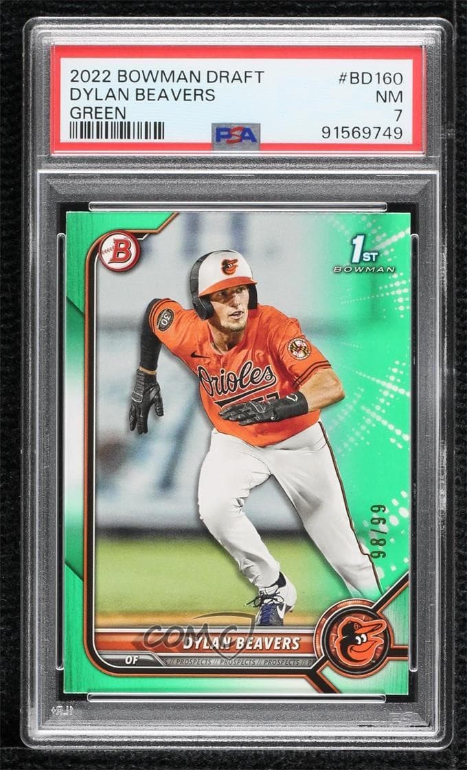 Green Dylan Beavers 2022 Bowman Draft