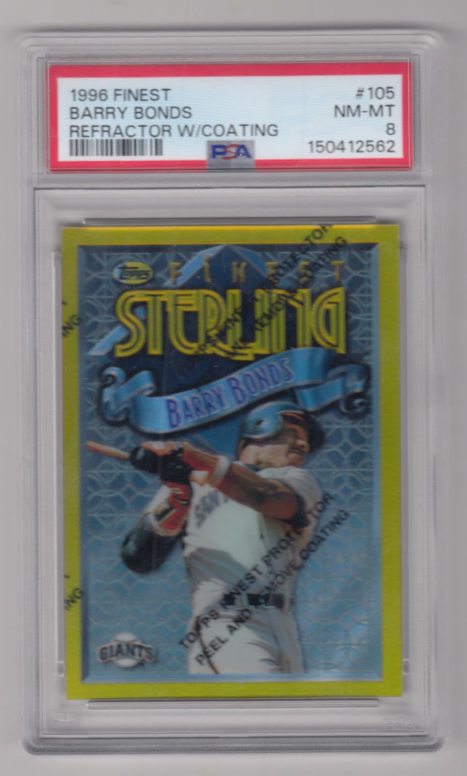 BARRY BONDS STERLING RARE W/CO 1996 Topps Finest 1996 Topps Finest