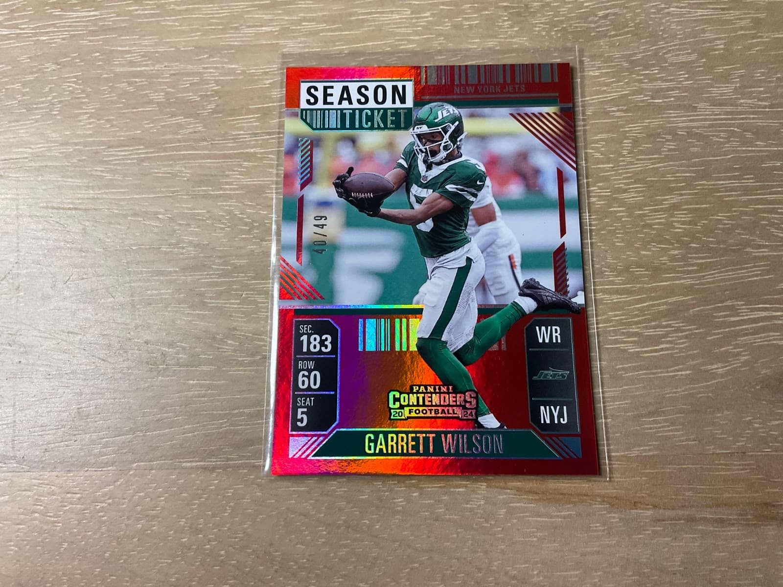 Football Garrett Wilson 2024 Panini Contenders 2024 Panini Contenders