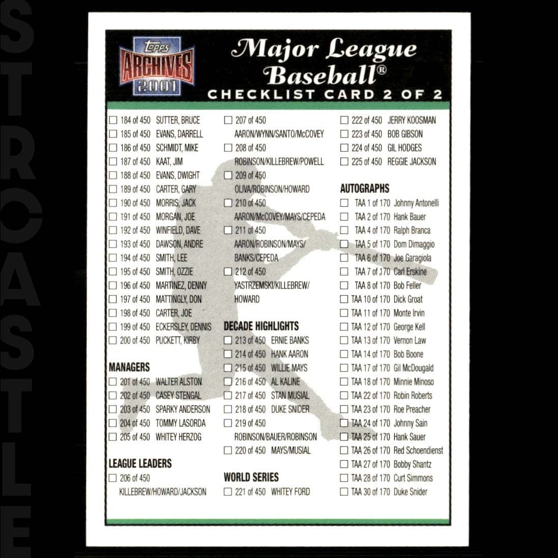 Archives Baseball Checklist 2001 Topps 2001 Topps