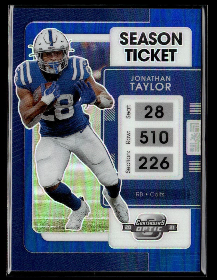 Optic Jonathan Taylor 2021 Panini Contenders 2021 Panini Contenders silver example 1