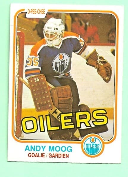 (1) ANDY MOOG -82 # 120 OILERS 1981 O-Pee-Chee 1981 O-Pee-Chee