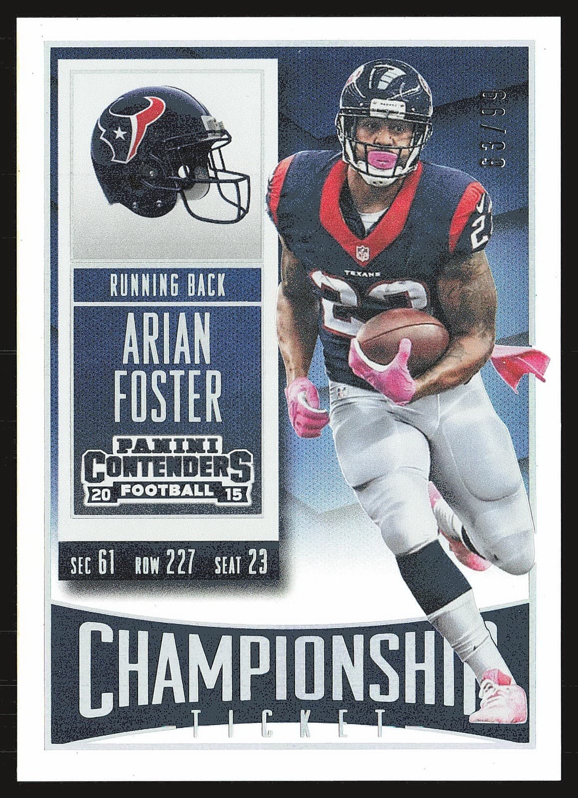 Arian Foster Championship 2015 Panini Contenders 2015 Panini Contenders