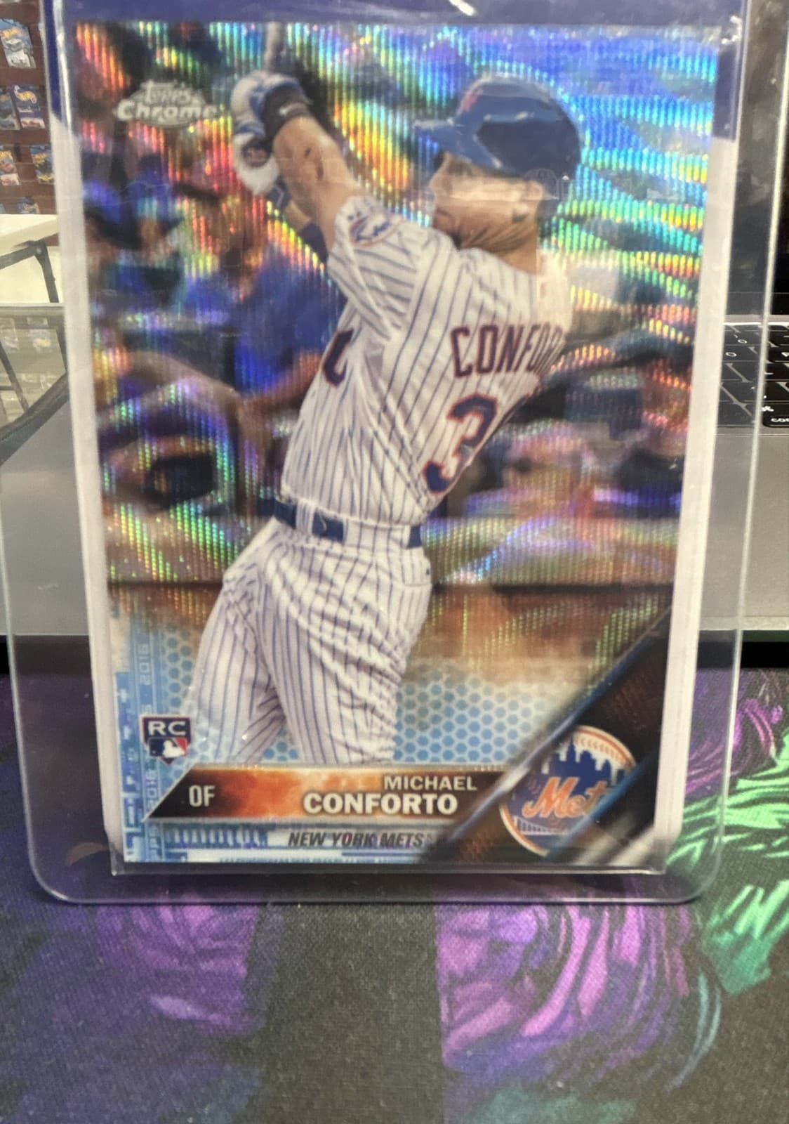 Michael Conforto Blue 2016 Topps Chrome 2016 Topps Chrome blue-refractor-wave
