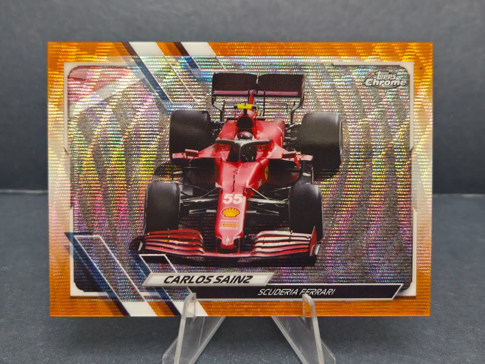 Carlos Sainz Orange 2021 Topps Chrome 2021 Topps Chrome orange-refractor-wave