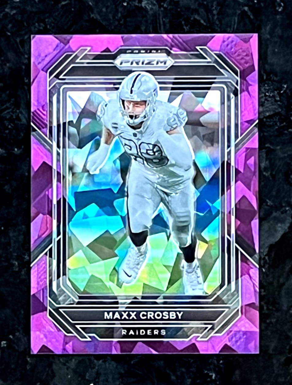 Maxx Crosby Purple 2022 Panini Prizm 2022 Panini Prizm cracked-ice-purple